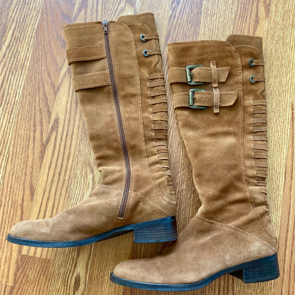 Apepazza Tan Suede Heeled Boots